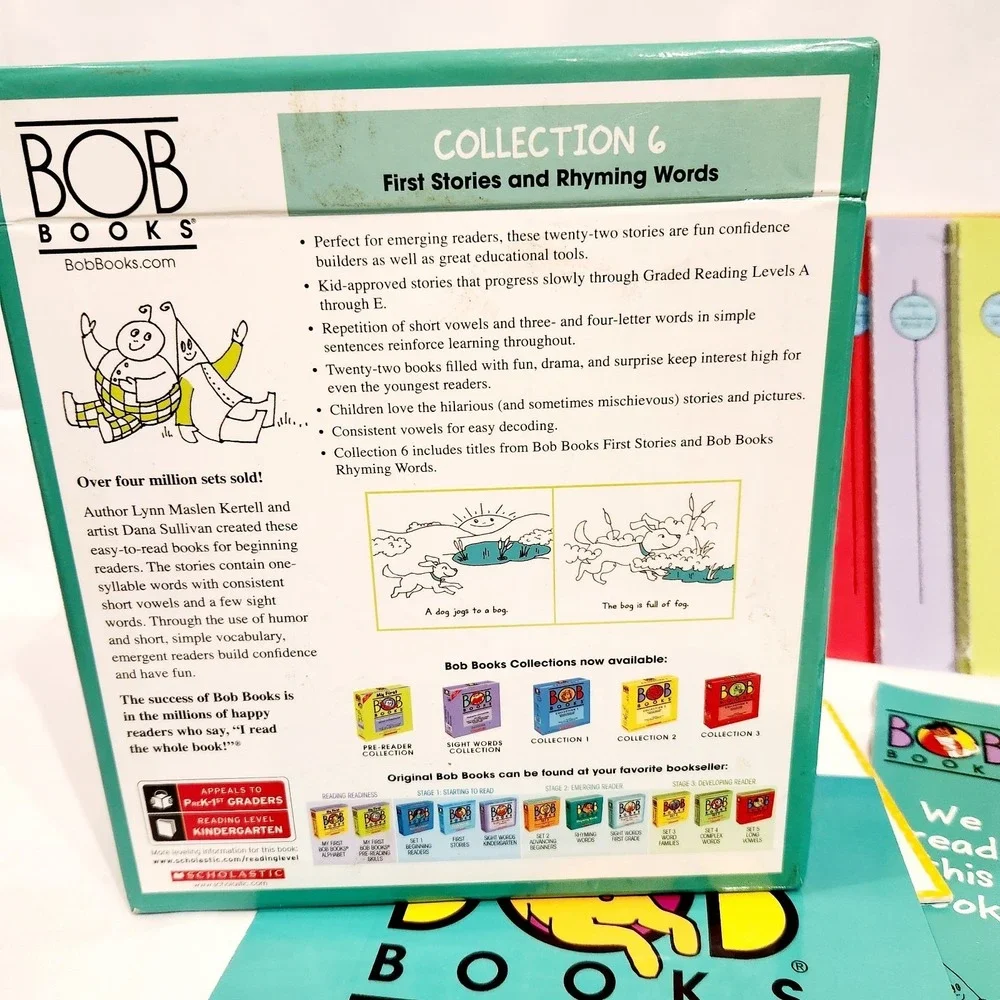 Bob Books Collection 6‎ Box Set  Missing One Sticker Only 10 Puzzle Cards.